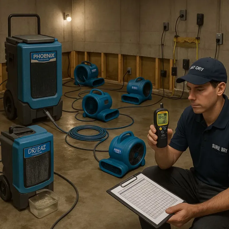 Structural Drying and Dehumidification process in Cheboygan County, MI